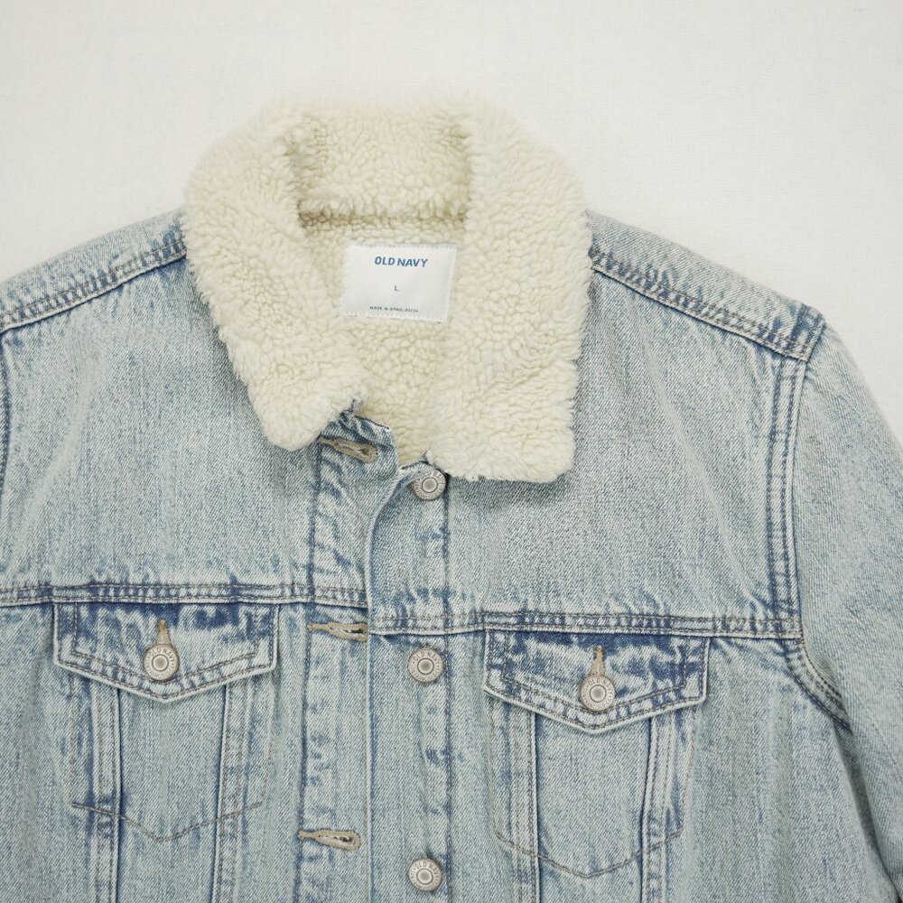 Old Navy Sherpa-Lined Denim Jacket Large